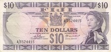 Fiji 10 Dollars 1974 XF
