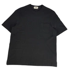 Hermes T-shirt Top Short Sleeve Moss Stitch Cotton Men XL Khaki Used MOLO-0