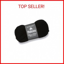 Patons Classic Wool Roving Yarn, 3.5 oz, Black, 1 Ball