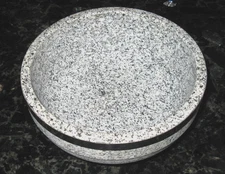 Korean Natural Carved Granite Stone Bowl - 7" diameter / 3.5 lbs - never used