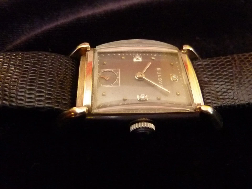 RELOJ BULOVA ART DECO ORO BLANCO MACIZO 14K ASAS ARAÑA ESFERA DIAMANTE EXCELENTE AÑOS 50 Foto 4 de 4
