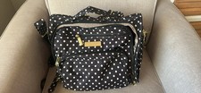 Ju-Ju-Be Legacy Baby Diaper Bag Black/White Polka Dot w/ Inner Pockets