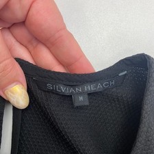 Débardeur Noir Femme Silvian Heach Avec Détails Dorés Subtils - Taille L, Matière Fluide, Très Bon état