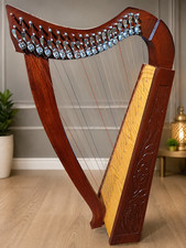 19String Lever Harp Irish Celtic Rosewood Musical Instrument Harp String,Key,Bag