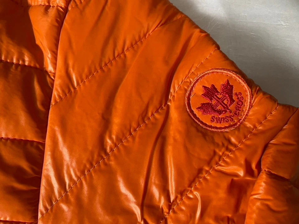 Chaqueta Swiss Cross Naranja Puffer Acolchada Aislada Invierno Nieve Senderismo Talla Grande Foto 4 de 4