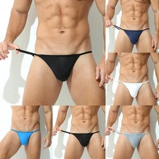 Mens Briefs Lingerie Pouch Bulge Thong G-string Underwear Panties Underpants