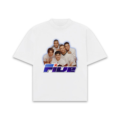 Fünf Erwachsene T-Shirt Fun 90er Boyband Top Tour Tee Neu Hochwertig