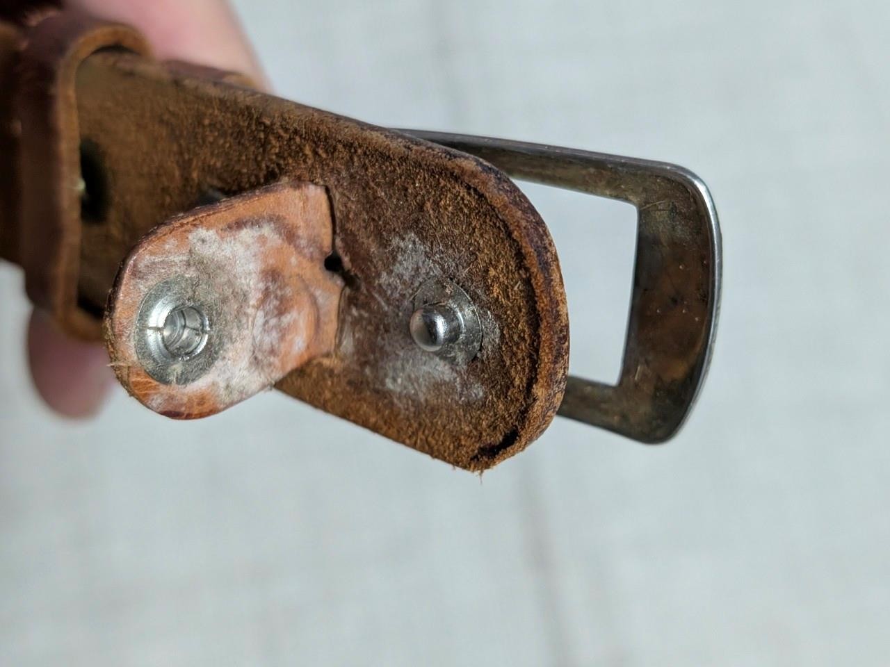 vintage TOOLED buckle belt 34 brown RANGER cowhide leather WESTERN floral scroll