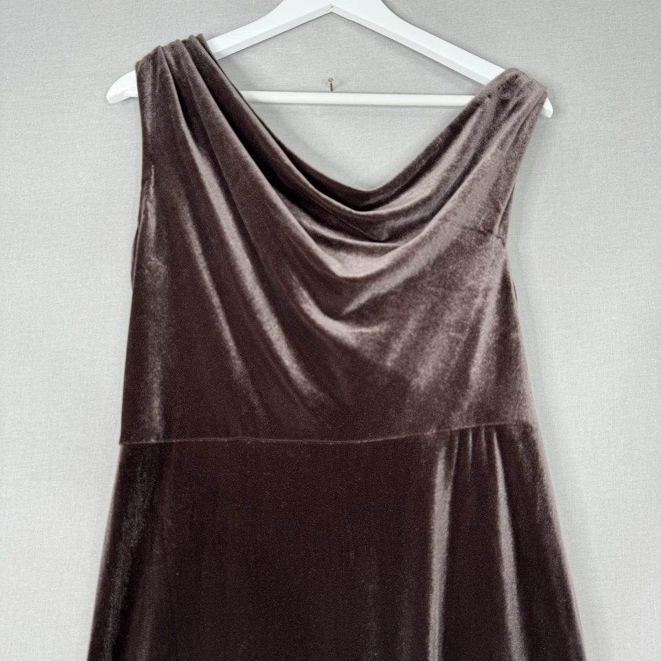 Vestido de dama de honor Jenny Yoo para mujer 14 vintage ciruela púrpura Jordan terciopelo maxi Foto 3 de 4