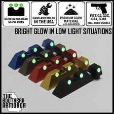 Glow Night Sights For Taurus® G3C G3 G3X G3XL TORO – Multi Color Options