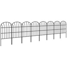 Outsunny 8PCs Decorative Garden Fencing 24in x 8.7ft Metal Border Edging