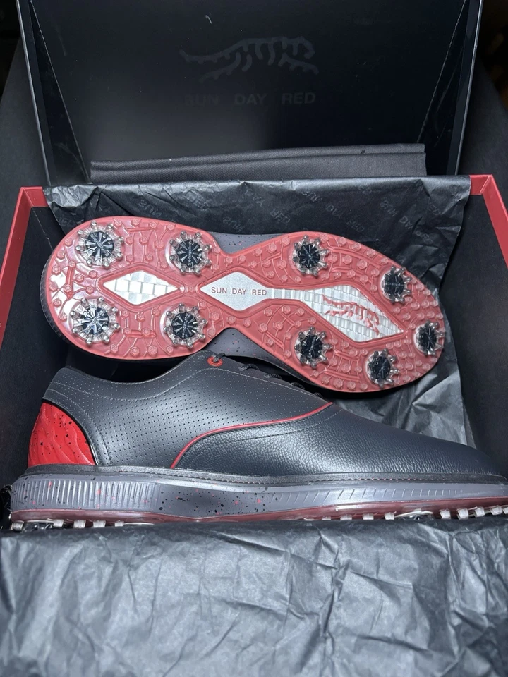 NIB Sun Day Red Pioneer Cypress LE Black Red Men’s Golf Shoes Size 10 - Image 3 of 4