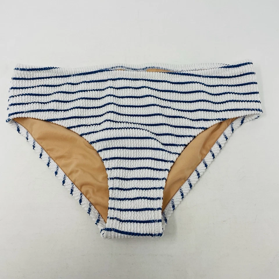 Parte inferior de bikini J Crew Crewcuts jóvenes niñas talla 10 a rayas blanco/azul 2489 Foto 3 de 4