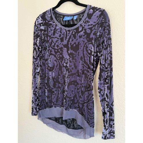 Simply Vera Wang Small Dark Purple Paisley Velvet Burnout Witchy Fairy Grunge