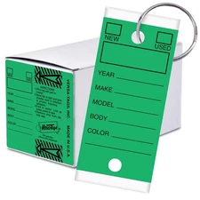 250 Self-Protecting Paper Key Tags with Split Rings for Dealers