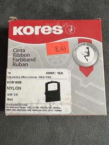 Kores KOR188B Black Nylon Printer Ribbon Oki Microline AS-IS