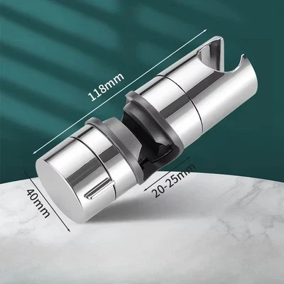 Universal Adjustable Shower Rail Head Slider Holder Base Bracket Chrome ABS