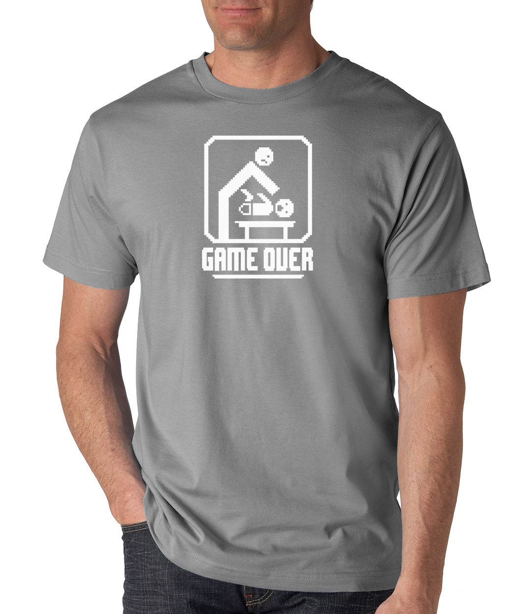GAME OVER tee BABY Gaming retro Dad T-Shirt infant parenting new dad