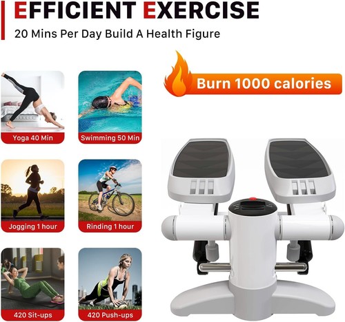 Portable Stair Stepper for Exercise - Mini Stepper Fitness Equipment with LCD Mo - Picture 3 of 5