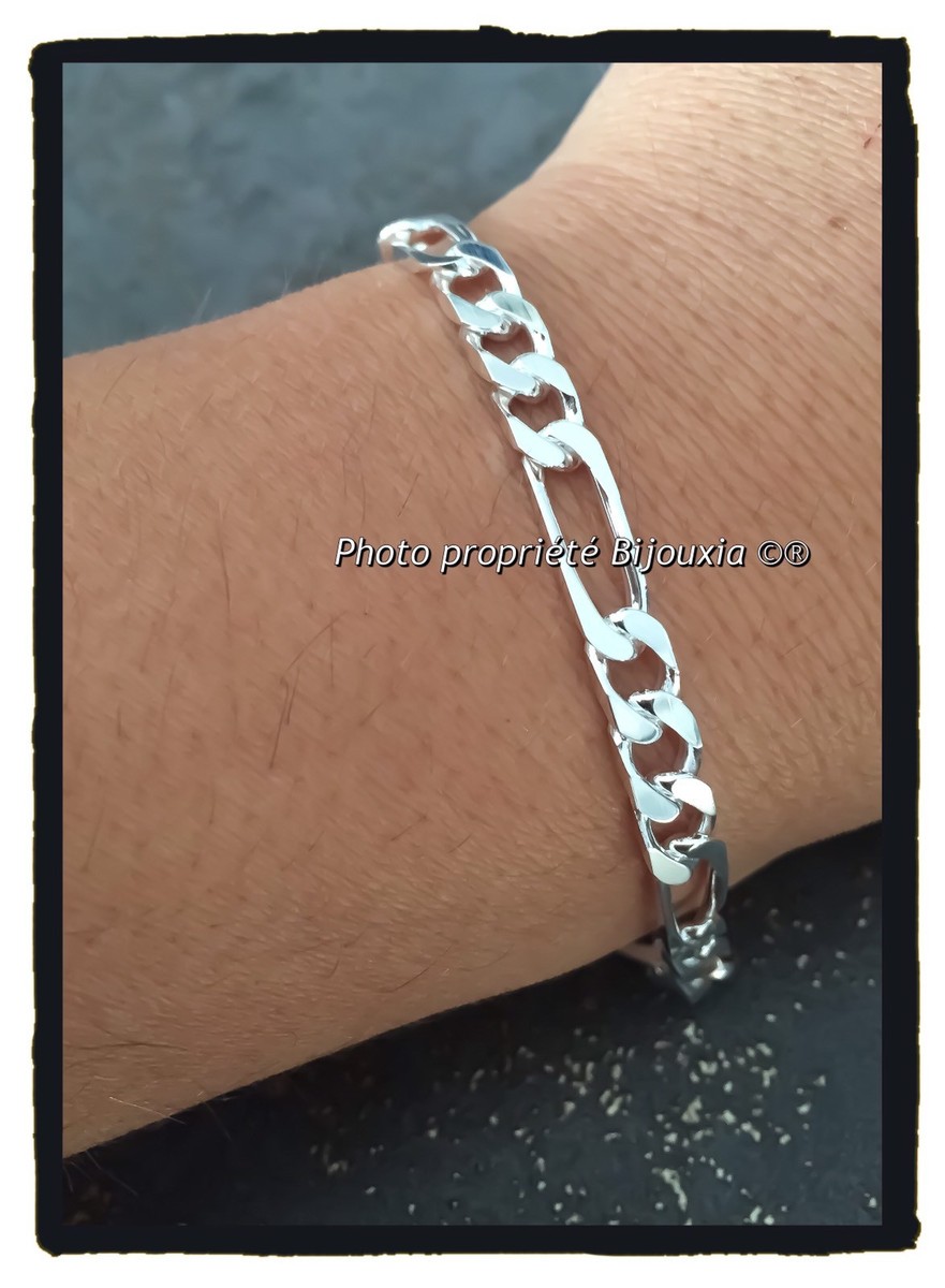 Bracelet Ancien Homme Argent 925 – Maillot 18,5 Cm, Made In Italy