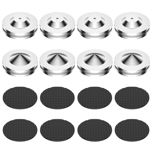 4 piezas Altavoz de audio Soporte Pies Acero Inoxidable Aislamiento de alta fidelidad Almohadilla base de picos - Imagen 7 de 12