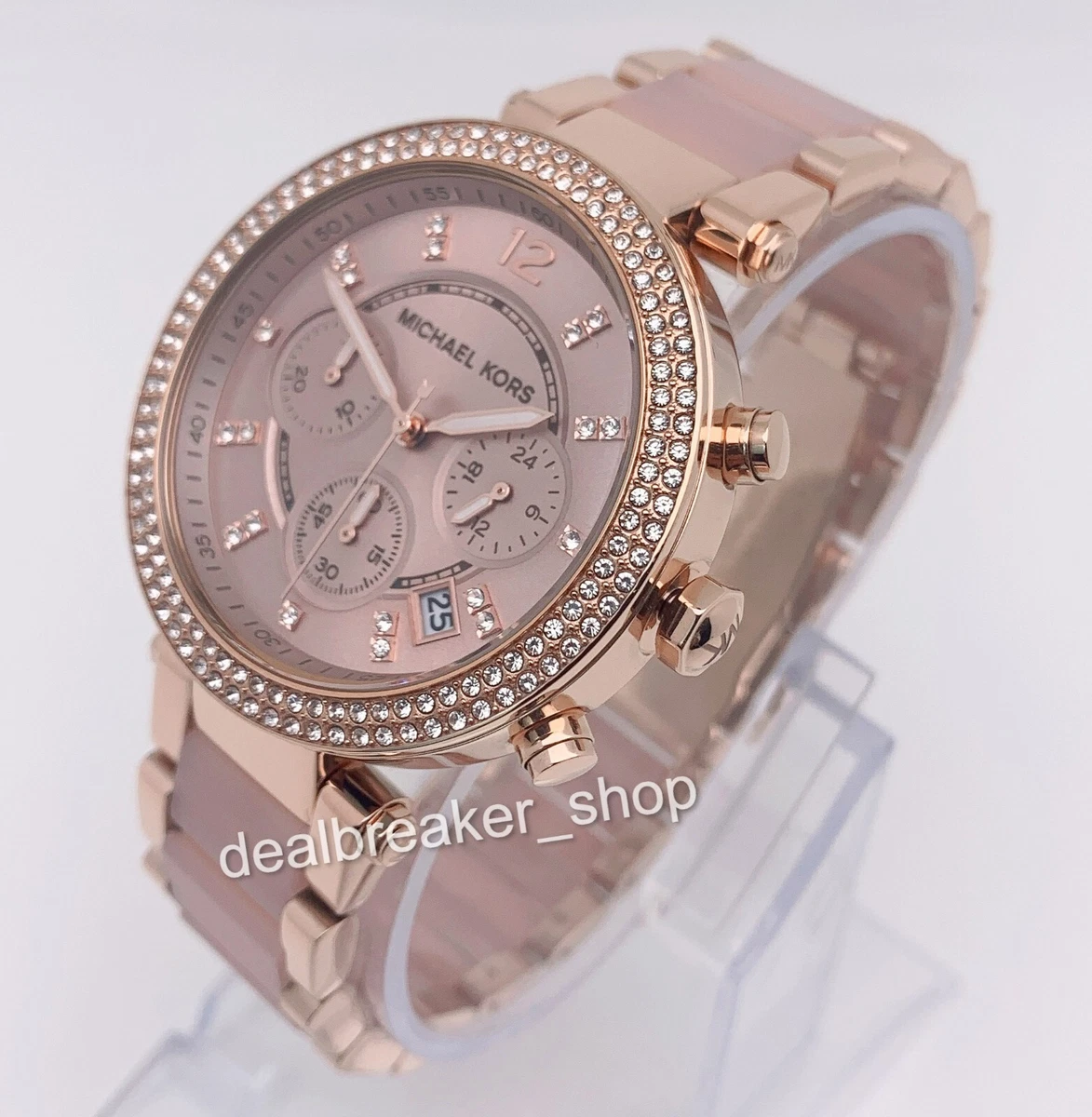 Michael Kors Parker MK5896 Rose GoldTone Blush Acetate Womens Wristwatch for sale online eBay #31 Michael Kors Parker MK5896 Rose GoldTone Blush Acetate Womens Wristwatch for sale online eBay