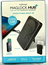 myCharge MAGLOCK HUB All-In-One Wireless Charger For USB-C iPhone 15, iPad