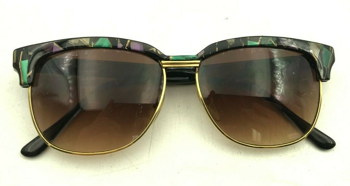 Vintage Revlon Black Gold Multi-Color Oval Browline  display picture 3