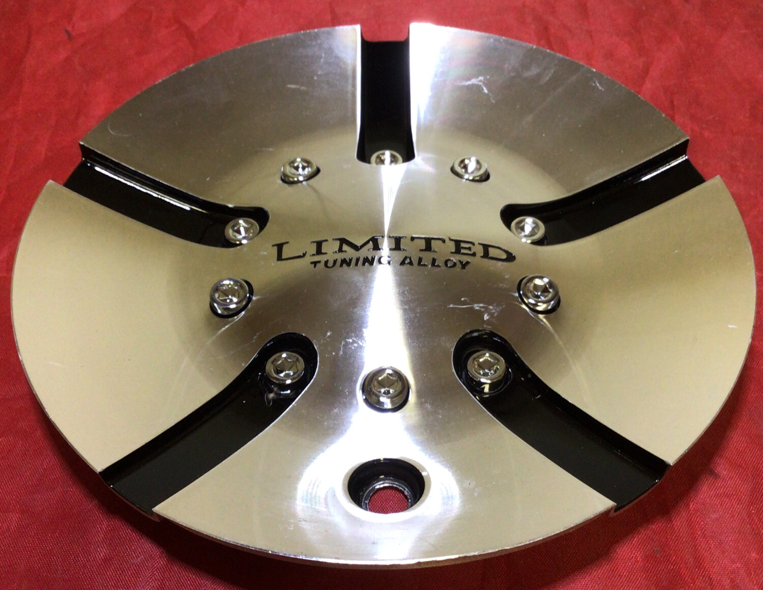 ONE USED LIMITED TUNING ALLOY Wheels CHROME/BLACK Center Cap NO P/N 12347