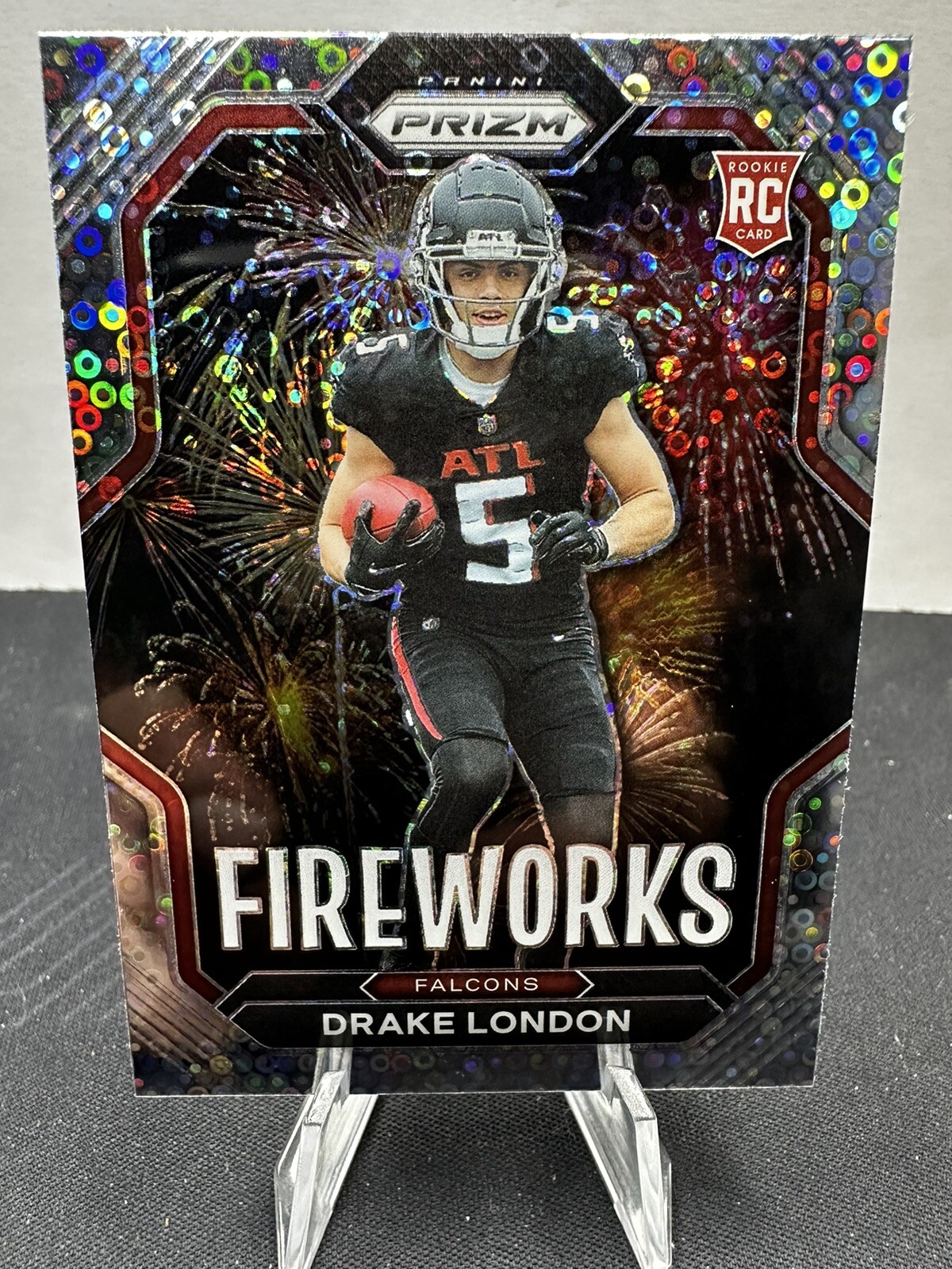 💥2022 Panini Prizm Drake London No Huddle Fireworks Atlanta Falcons Rookie RC