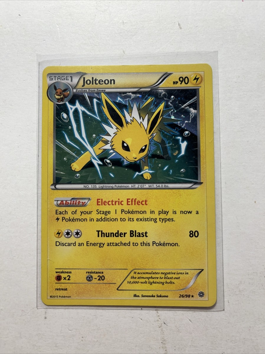 jolteon holographic pokemon card value Jolteon 26/98 HOLO Rare XY Ancient Origins Pokemon Card