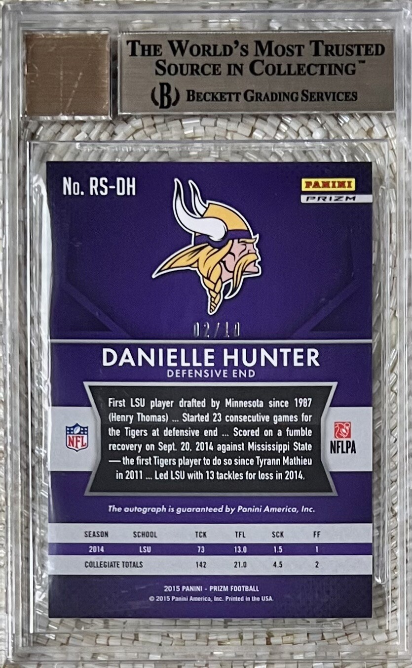 2015 PANINI PRIZM GOLD AUTO /10 DANIELLE HUNTER RC BGS 9.5/10 POP 1 TRUE GEM view 2