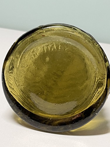Vintage Empoli Italy Wave Genie Olive Green Bottle Decanter w Stopper 22” - Picture 3 of 3