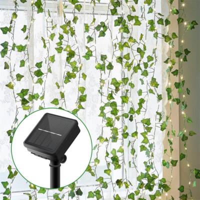 2m/5m/10m Lichterkette dimmbar Lichtervorhang Solar Efeu Blttern Licht  Girlande | eBay.de