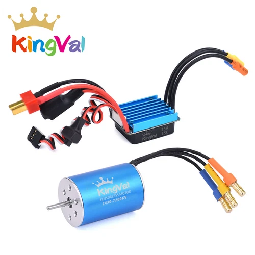 US STOCK KingVal 2430 Sensorless Motor+25A Brushless ESC for 1/16 1/18 RC Car