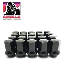 20pc Gorilla Factory OEM Stock Style Large Seat Black Wheel Lug Nuts 14x1.5 14mm