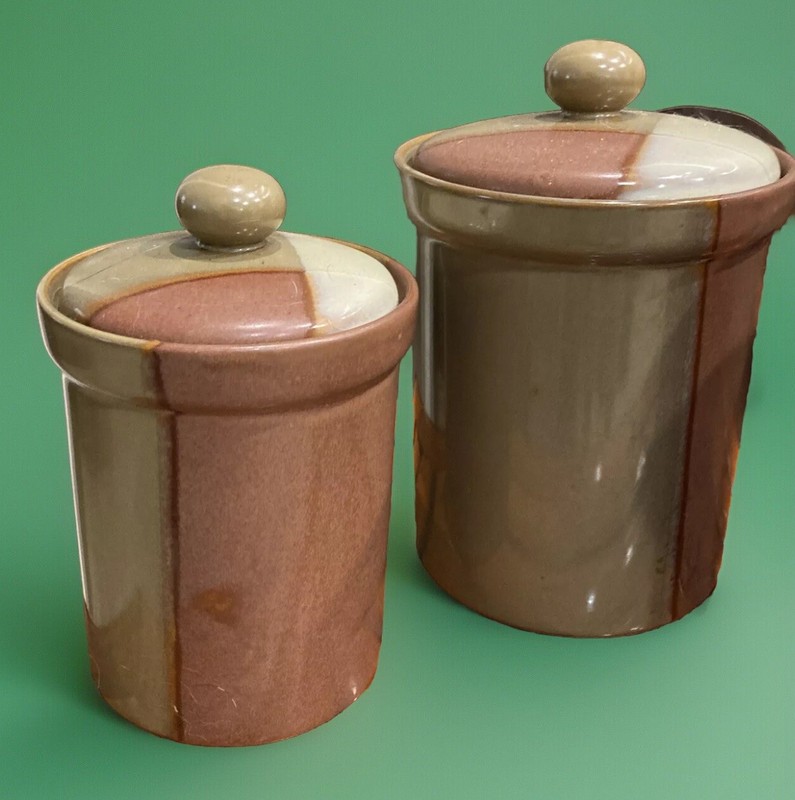 Sango Gold Canisters Set Of 3 Dust Sienna Southwest Style 5039 Vintage New