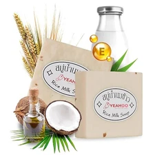 2Jabon De Mano Para Blanquear La Piel Hecho De Arroz Y Leche Manchas De Acne