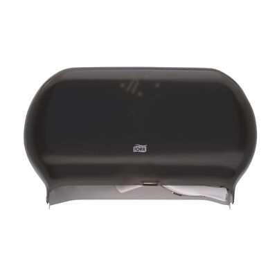 Tork Jumbo Toilet Paper Roll Dispenser Smoke High Capacity with Lock 2 Rolls