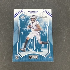 DeVonta Smith Rookie Card GOAL LINE 2021 Panini Playoff #207 RC Parallel Eagles