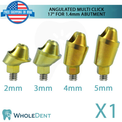 1X Angulated Multi Unit 17° 1.4mm Abutment Attachment Internal Hex 2.42mm