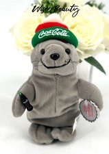 Vintage Coca Cola Seal In Ski Cap Plush Beanie Stuffed Animal Holiday 1998