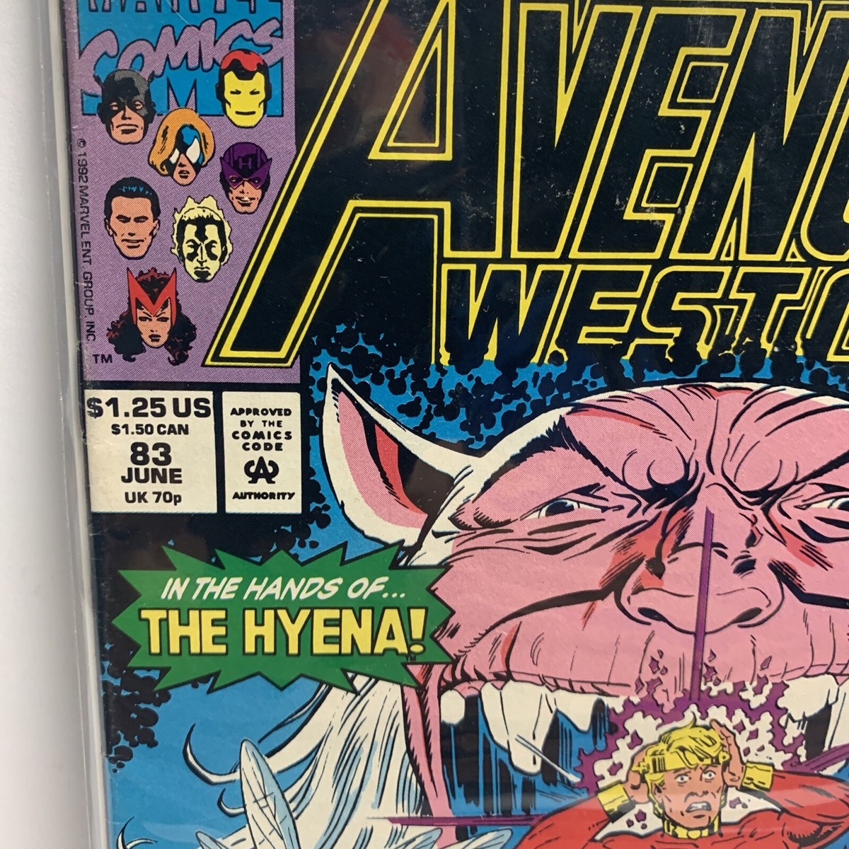 WEST COAST AVENGERS #83 in the hands of Hyena! - 1992 Marvel Comic