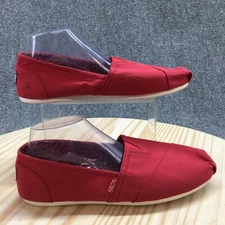 Bobs From Skechers Shoes Womens 11 Slip On Red Canvas Casual Comfort SN 33645W