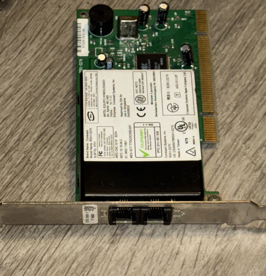 Conexant RD01-D270 56K V.92 PCI Fax/Modem Card IBM FRU 22P7943  - Image 3 of 4