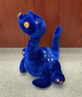 Vintage B.J. Toys Blue Dinosaur Loch Ness Monster 8" Tall Plush - Spots Nessy