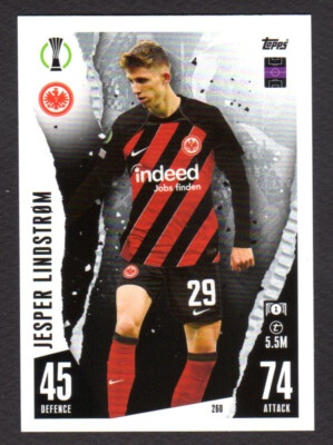 Topps Match Attax 2023-24 UEFA #260 Jesper LINDSTROM Eintracht Frankfurt