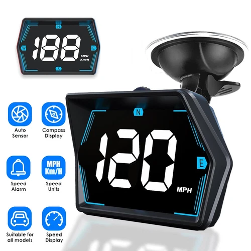 Universal Car Digital Speedometer GPS HUD Head Up Display MPH Overspeed Alarm - Bild 2 von 14