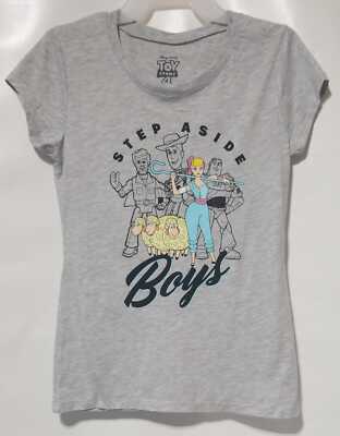 Disney Pixar Toy Story 4 Juniors 'Step Aside Boys' Graphic Tee Gray L/G(11/13)