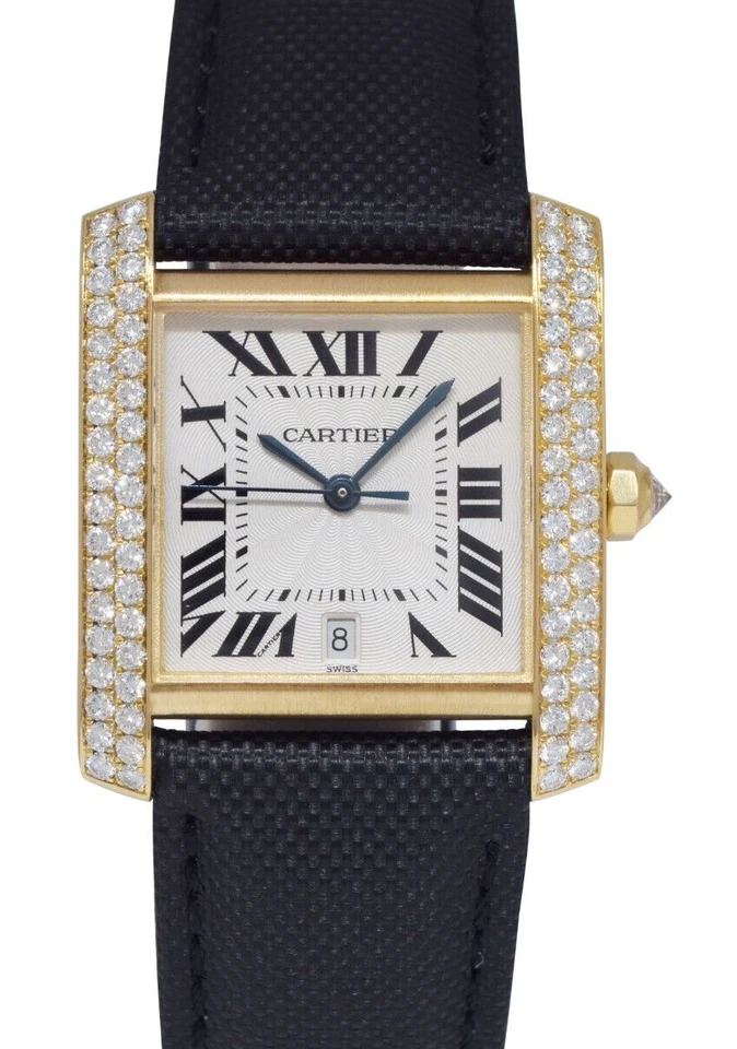 Reloj Cartier Tank Francaise Grande Oro Amarillo 18k Diamantes 1840 WE101051